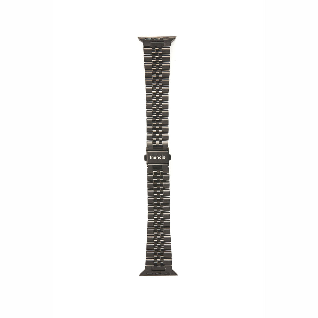 Stainless Steel Link Bracelet Band - The Perth in Black Large - Compatible with Apple Watch Size 42mm to 45mm
