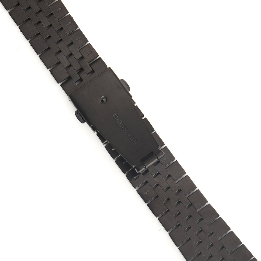 Stainless Steel Link Bracelet Band - The Perth in Black Large - Compatible with Apple Watch Size 42mm to 45mm