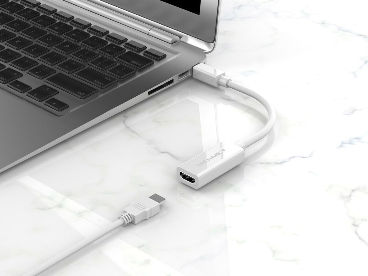 Adaptador de vídeo Techancy Mini DP para HDTV, TL7337, transmissão 2K HD, branco