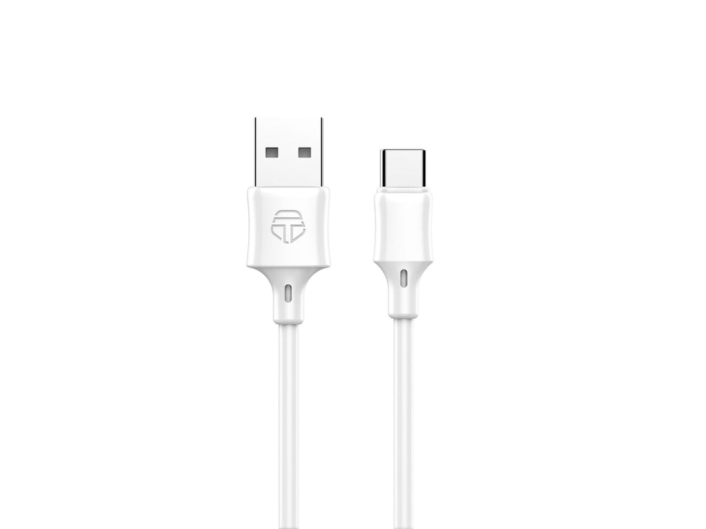 Techancy Cabo De Dados Usb-Tipo C 1M Branco TB1725, Carregamento De 2,4 A, Compatível Com Telemóveis Tipo C