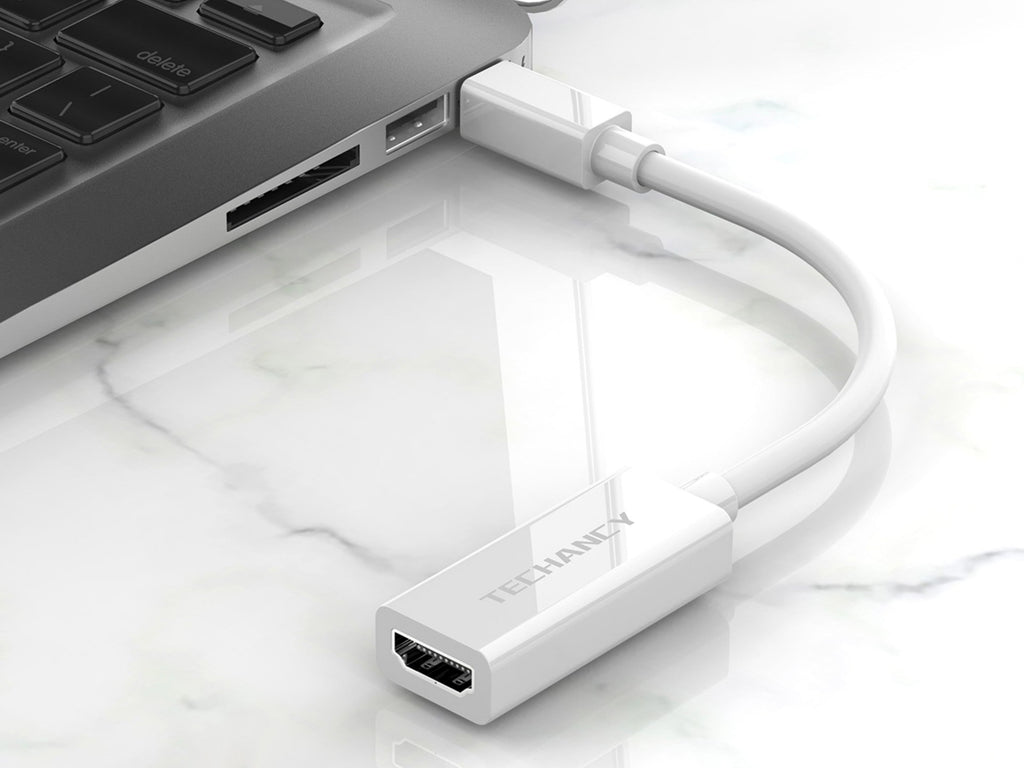 Adaptador de vídeo Techancy Mini DP para HDTV, TL7337, transmissão 2K HD, branco