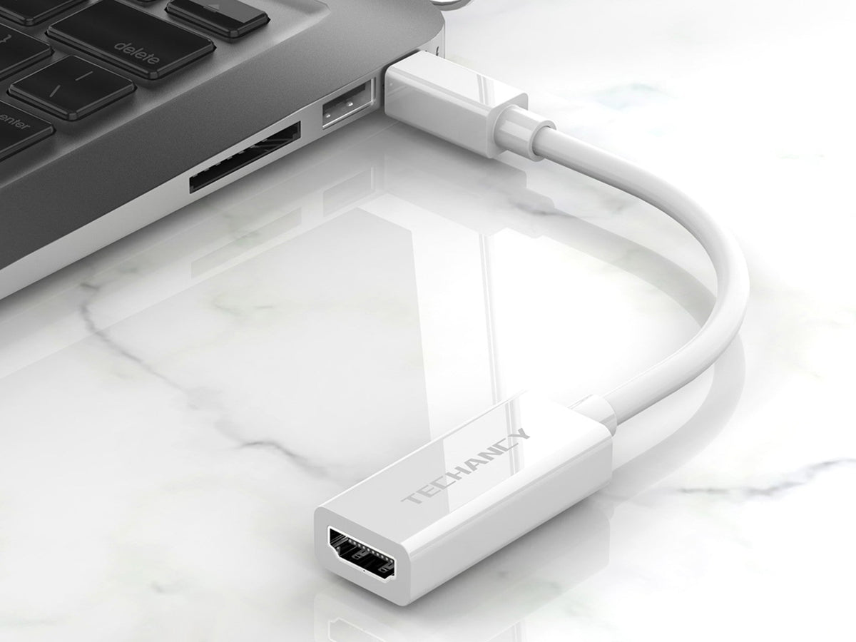 Adaptador de vídeo Techancy Mini DP para HDTV, TL7337, transmissão 2K HD, branco